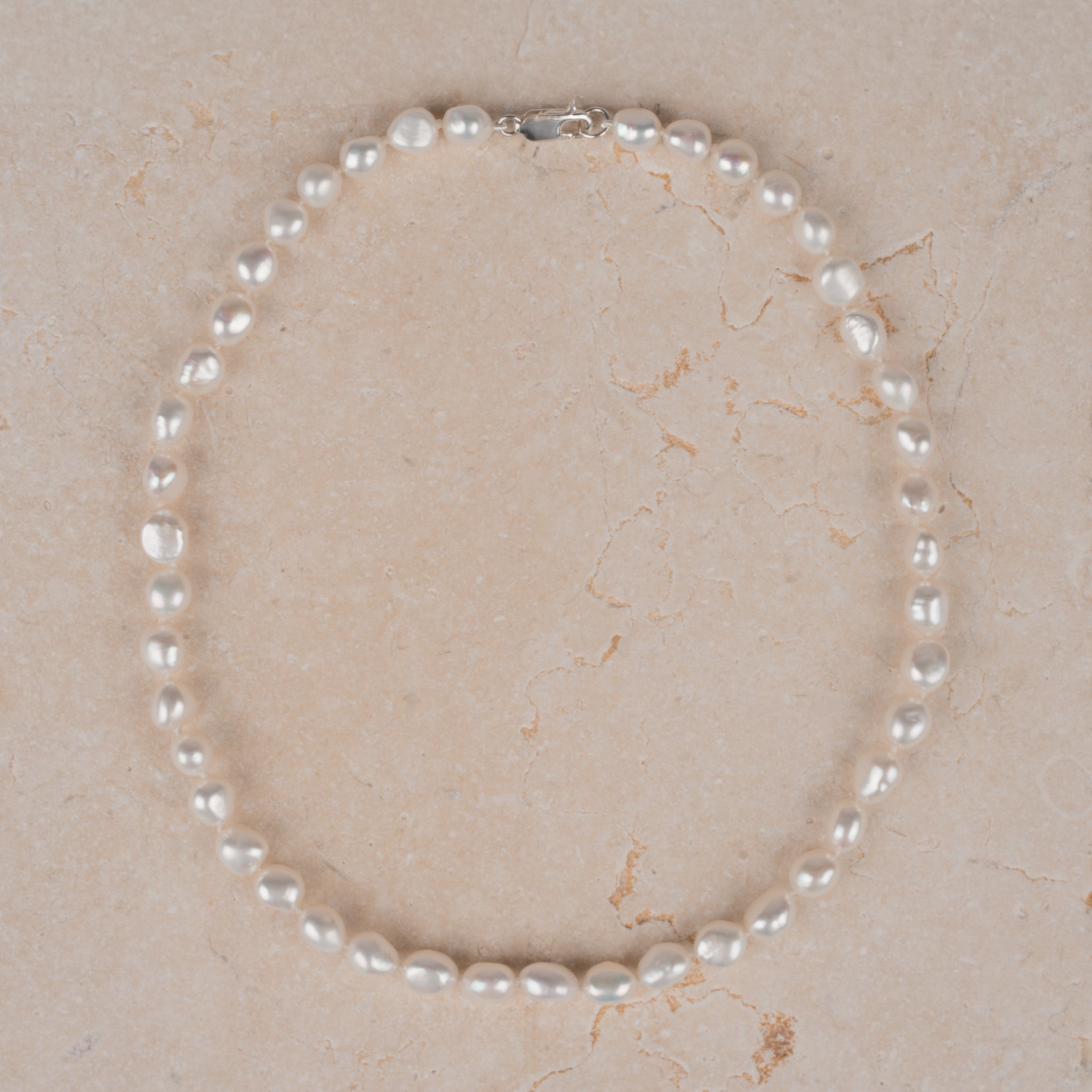 Baroque Pearl Short Necklace in Sterling Silver | 8-9mm
