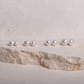 Button Pearl Studs in Sterling Silver | White/Ivory