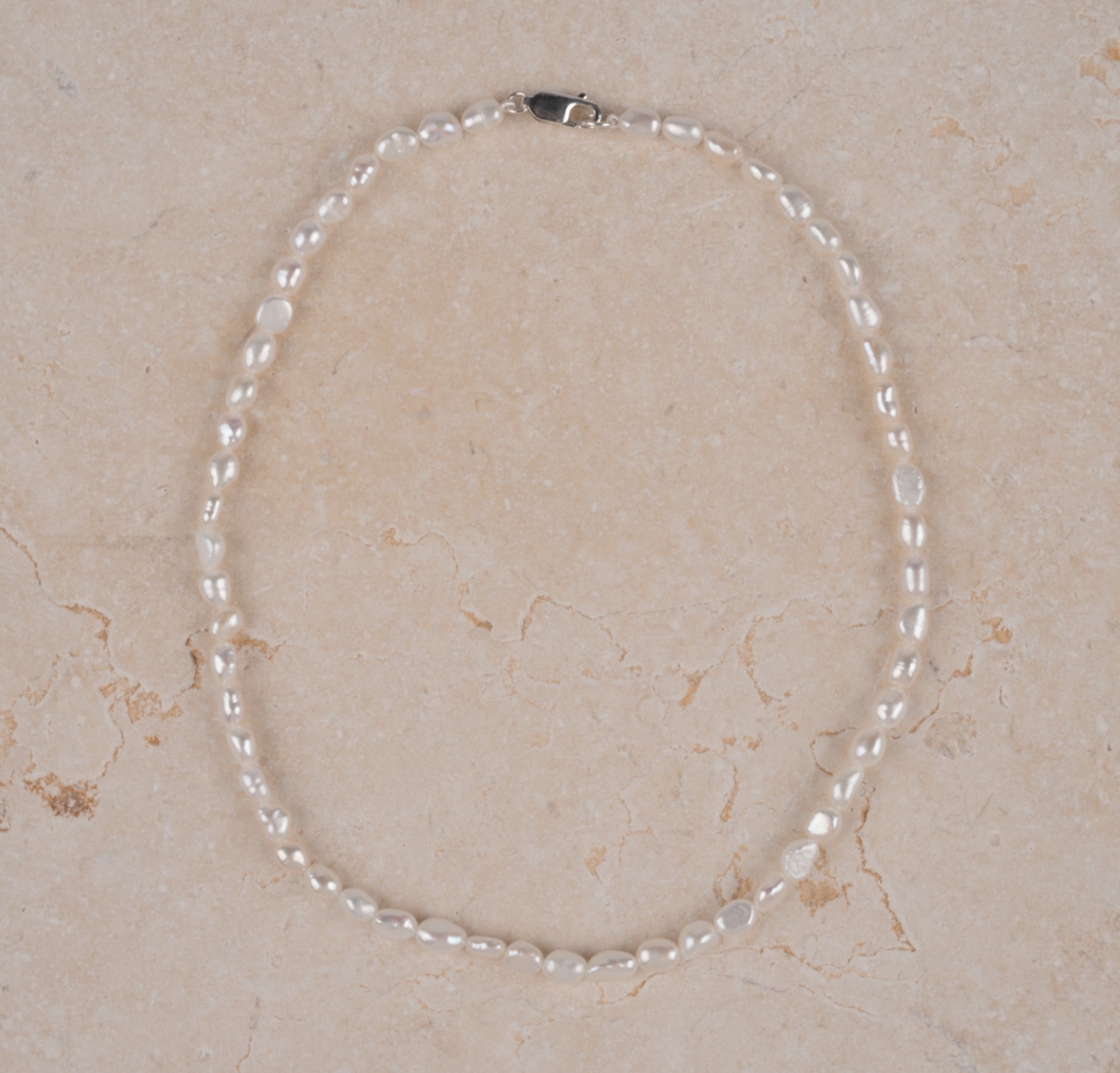 Baroque Pearl Short Necklace in Sterling Silver | 5-6mm